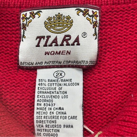 Vintage Tiara International Christmas Collection Zip Up Sweater Cardigan 2X - Picture 14 of 16